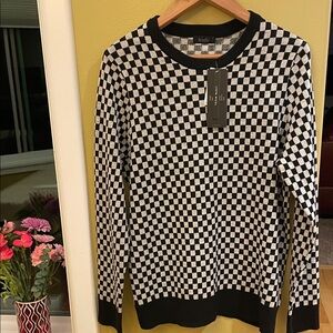 NWT Truth Wool Checkered Crewneck Sweater
